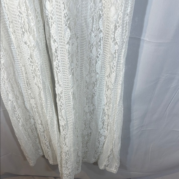 Yolly Italy White Lace Crochet Jumpsuit OS Wide Leg V-Neck - Picture 6 of 14